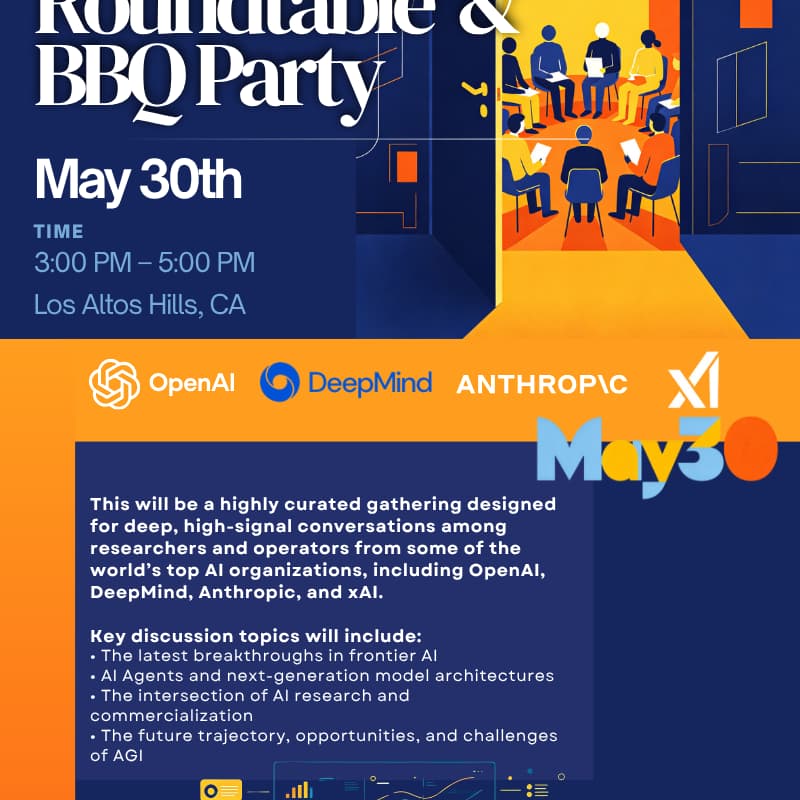 Cover Image for Top AI Researchers Roundtable & BBQ Party in Los Altos Hills