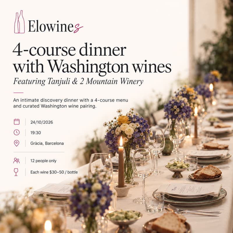 Cover Image for Autumn 4-course dinner with Washington wines 🇺🇸