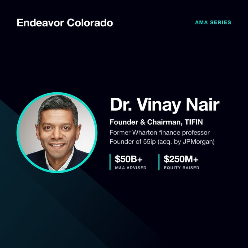 Cover Image for Valuation and Financing in Today's Market: AMA with Dr. Vinay Nair