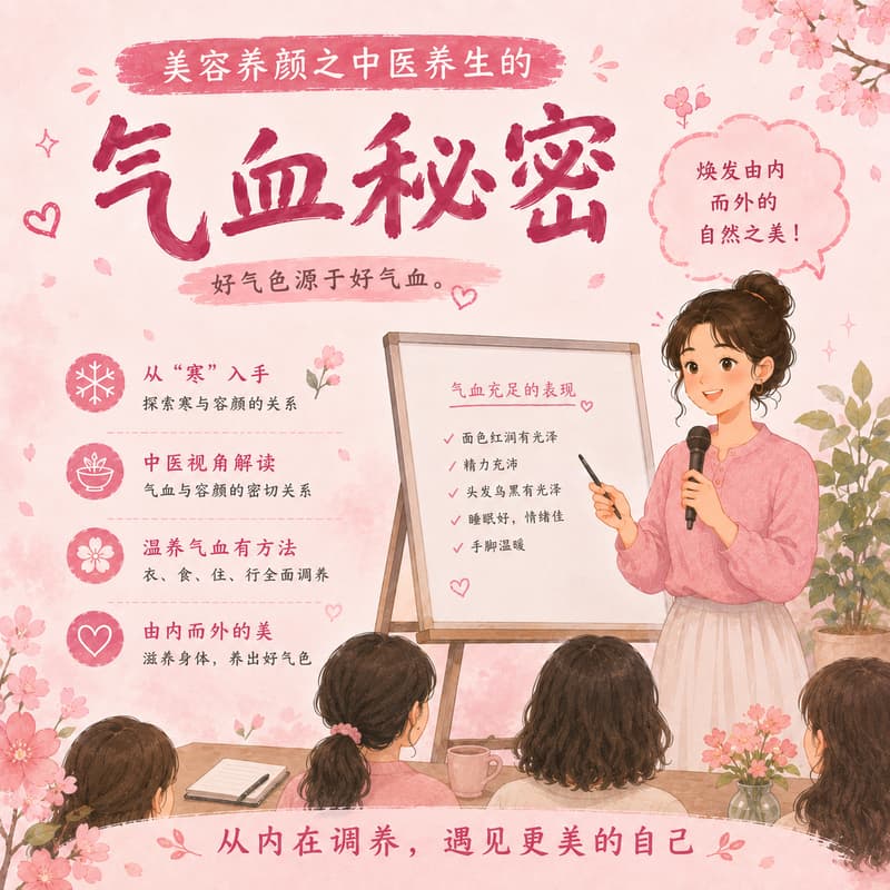 Cover Image for 7月31日周五上午🌸美容养颜之中医养生的气血秘密 ✨