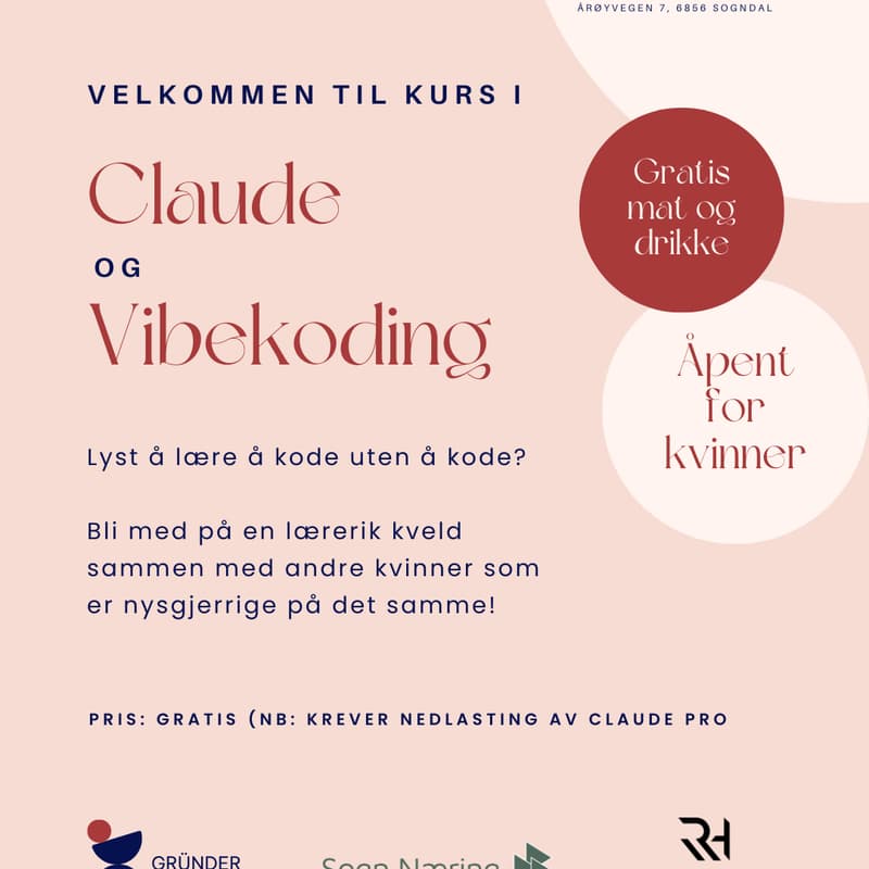 Cover Image for Kurs i Claude og vibekoding for kvinner