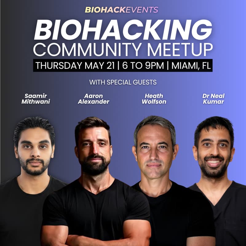 Cover Image for Miami Biohacking Meetup: Longevity, Peptides & Human Performance.