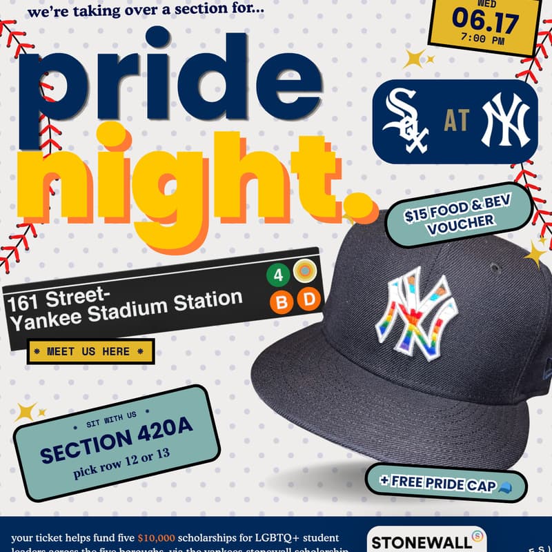Cover Image for soft(spaces) x pride night @ yankee stadium ⚾️🌈