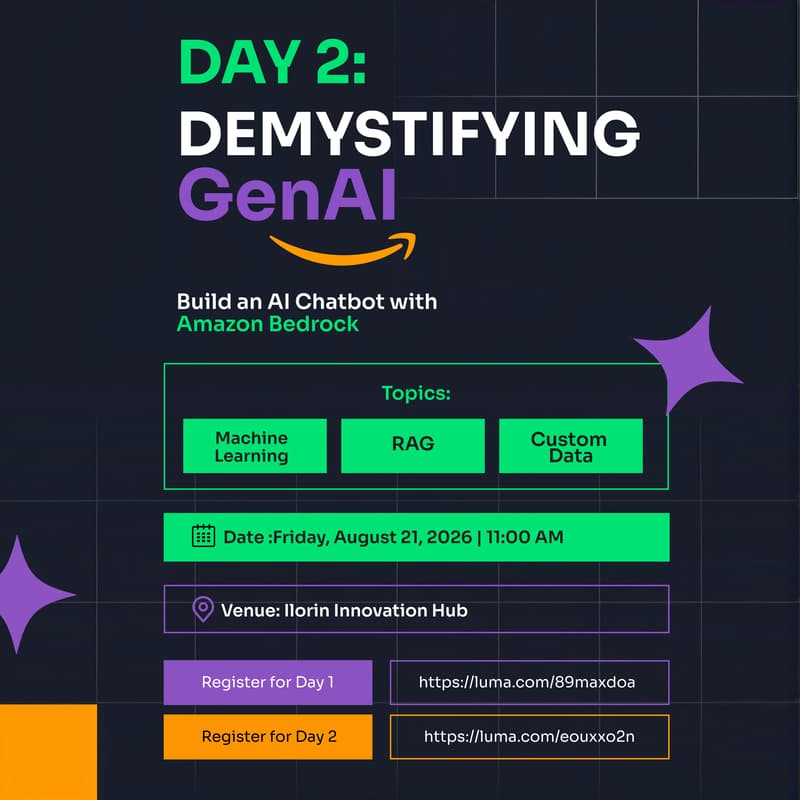 Cover Image for Cloud & AI on AWS DAY 2: AI & Machine Learning on AWS, and Building a Chatbot