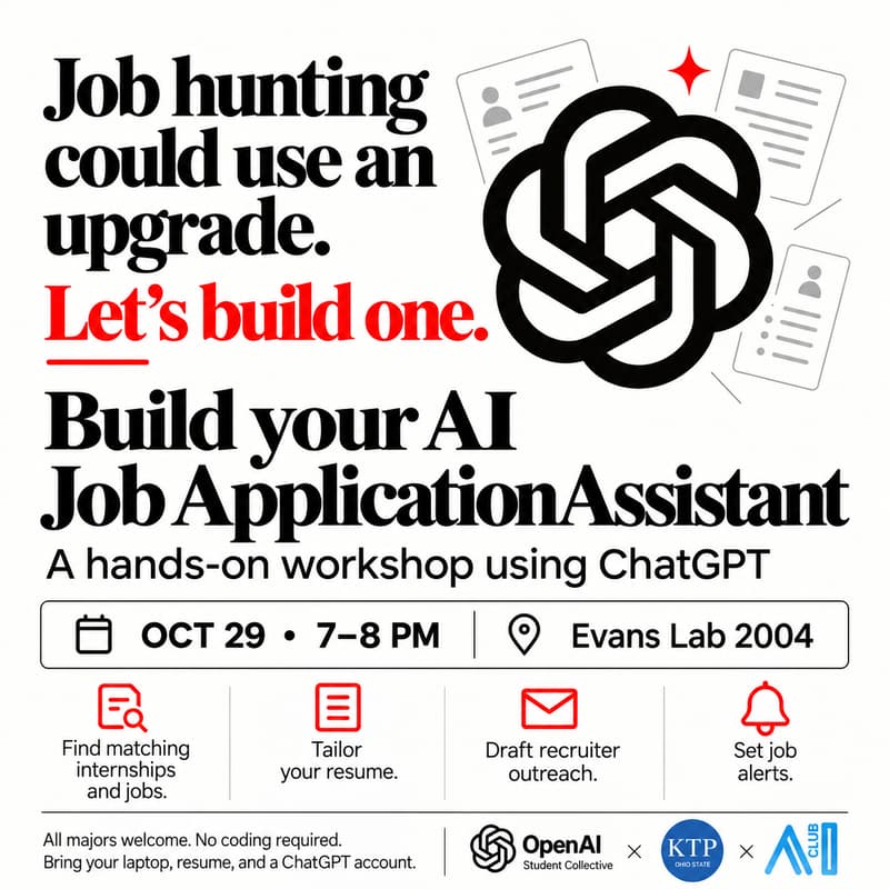 Cover Image for OpenAI Student Collective x KTP x AI Club: Build Your AI Job Application Assistant