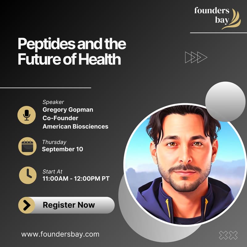 Cover Image for Founders Bay Virtual Workshop: Peptides and the Future of Health