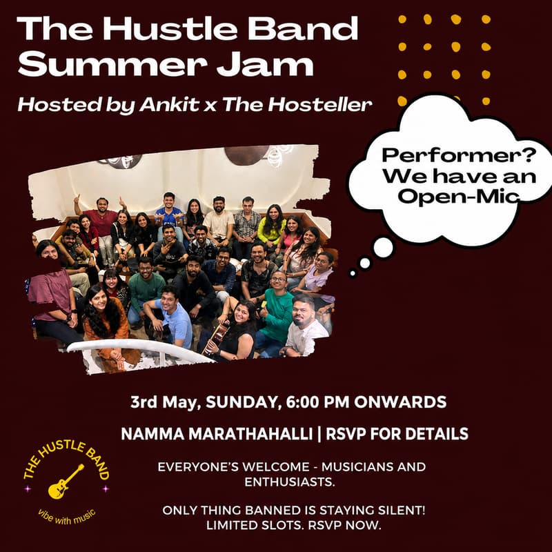 Cover Image for The Hustle Band Summer Jam and Open Mic