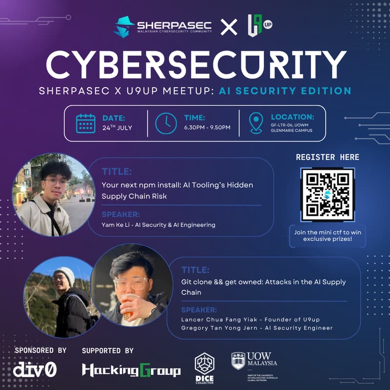 Cover Image for SherpaSec X U9up July Cybersecurity Meetup: AI Security Edition