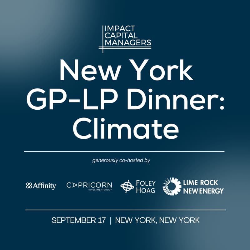 Cover Image for ICM New York GP-LP Dinner: Climate