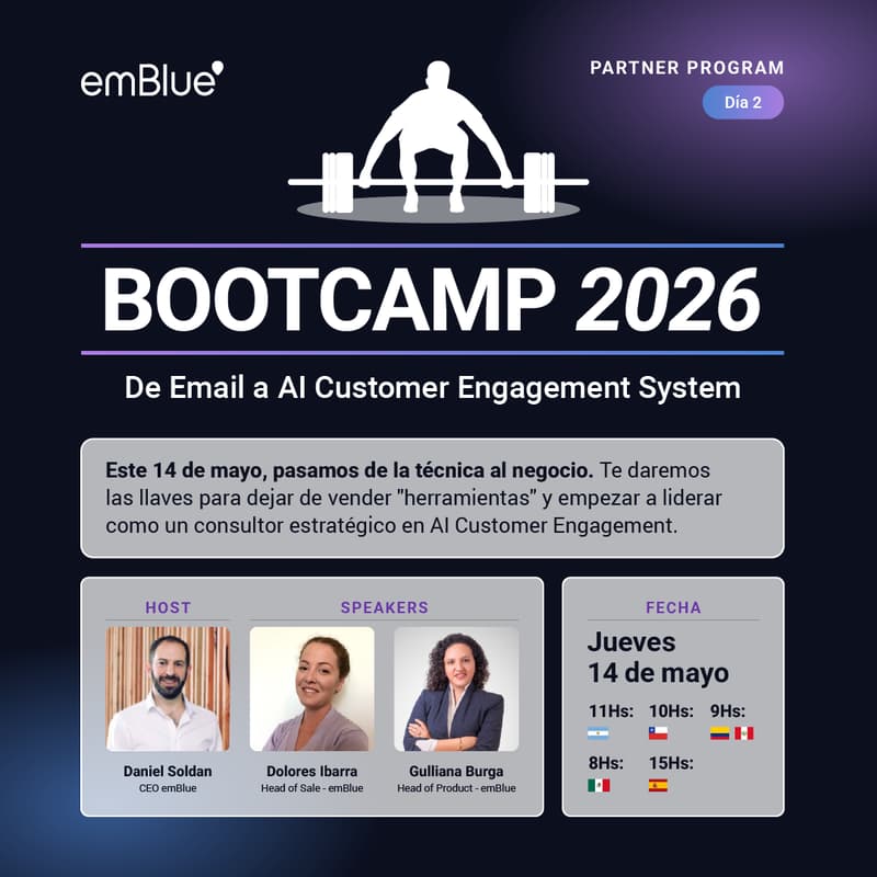 Cover Image for Día 2 Bootcamp para Partners Full Funnel: Automatización Avanzada y el Arte de Vender emBlue