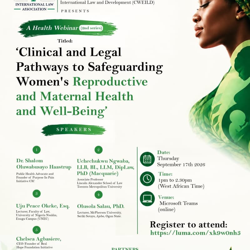 Cover Image for A Webinar on Clinical and Legal Pathways to Safeguarding Women's Reproductive and Maternal Health and Well-Being
