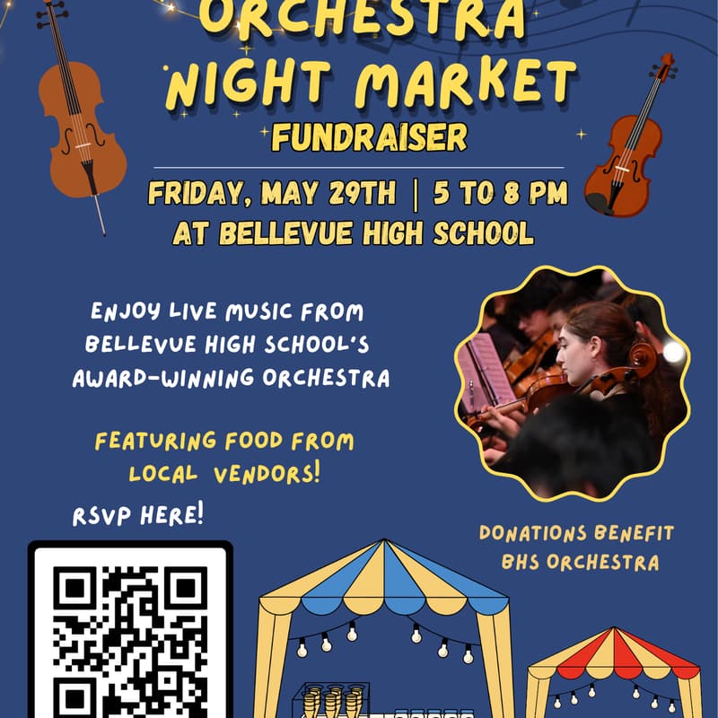 Cover Image for Bellevue High School Orchestra Night Market Fundraiser (Registration Not Required)