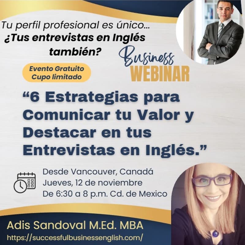 Cover Image for Webinar: 6 Estrategias Para Destacar en tus Entrevistas en Inglés