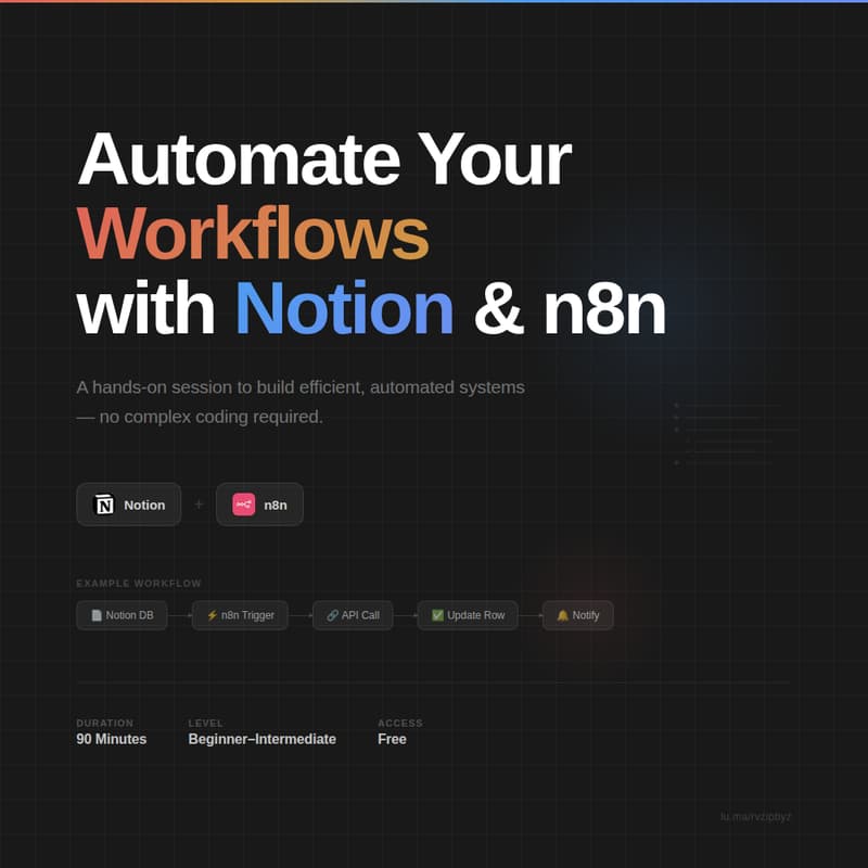 Automate Your Workflows with Notion & n8n · Luma