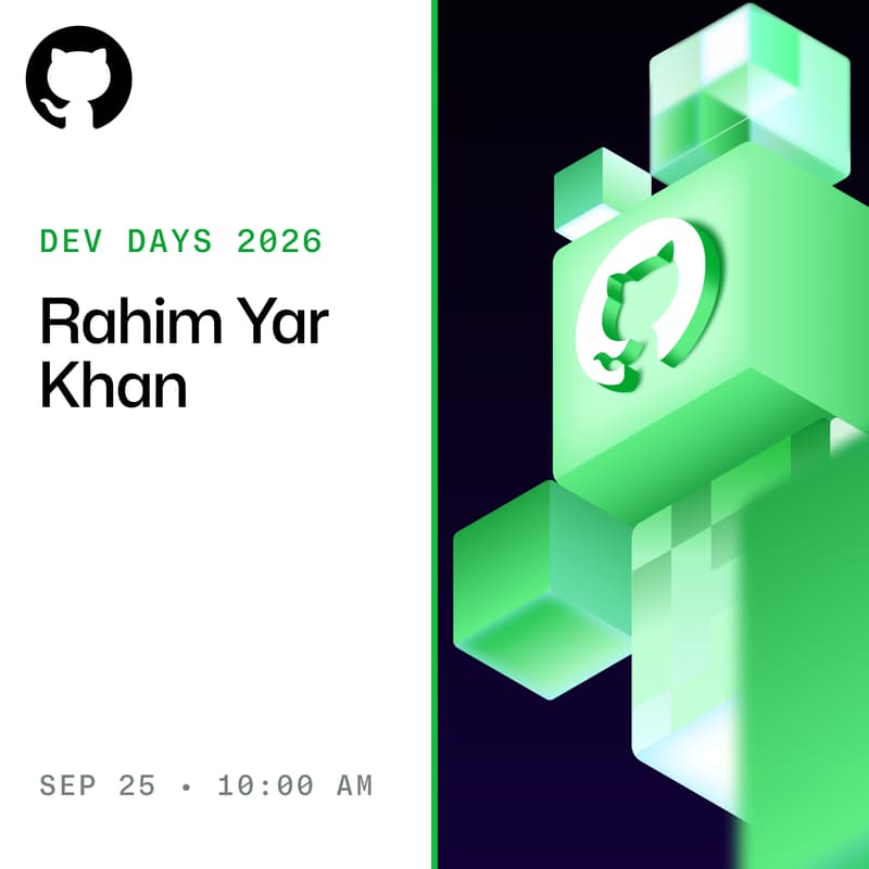 Cover Image for GitHub Copilot Dev Days - Rahim Yar Khan