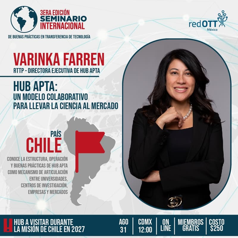 Cover Image for 3ERA EDICIÓN SEMINARIO INTERNACIONAL CON VARINKA FARREN DIRECTORA EJECUTIVA DE HUB APTA