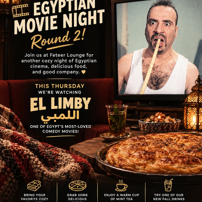 Cover Image for Egyptian Movie Night @ Feteer Lounge