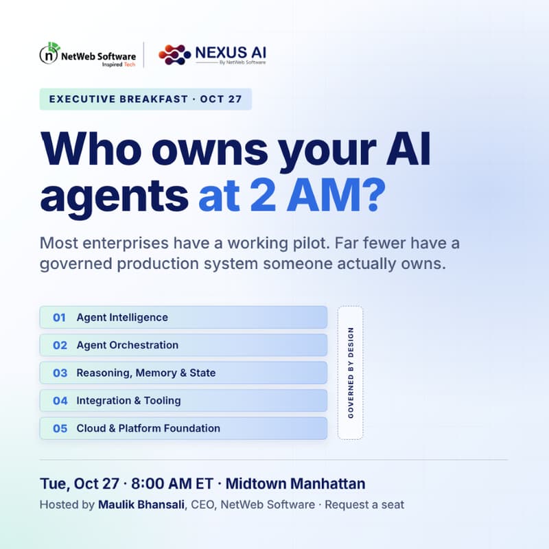 Cover Image for Executive Breakfast: Your AI pilot works. Who owns it in production?