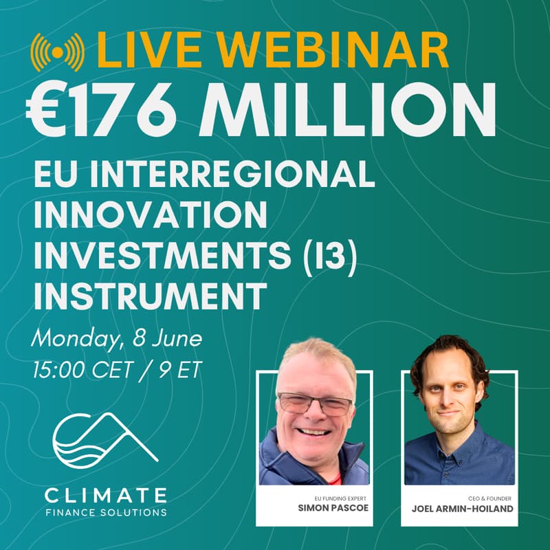 Cover Image for Webinar: €176M for EU Interregional Innovation through I3 Instrument