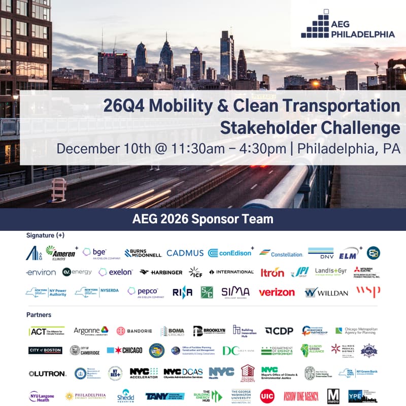 Cover Image for AEG Philadelphia 26Q4 Mobility & Clean Transportation Stakeholder Challenge