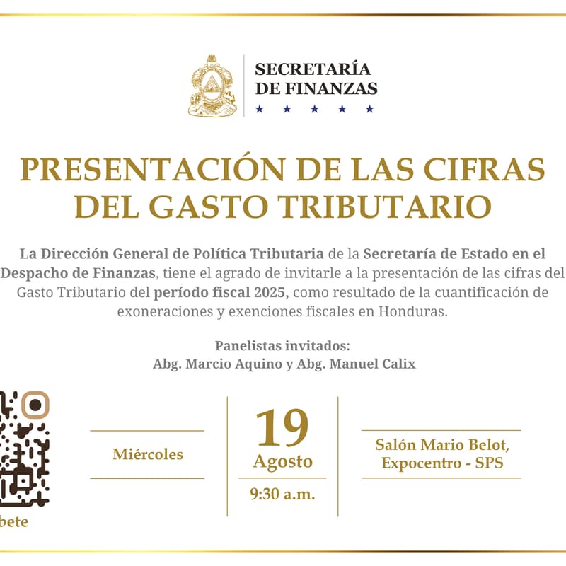 Cover Image for Presentación de las Cifras del Gasto Tributario del período fiscal 2025