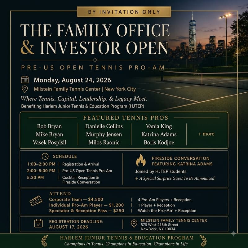 Cover Image for The Family Office & Investor Open · Pre US Open Tennis Pro-Am