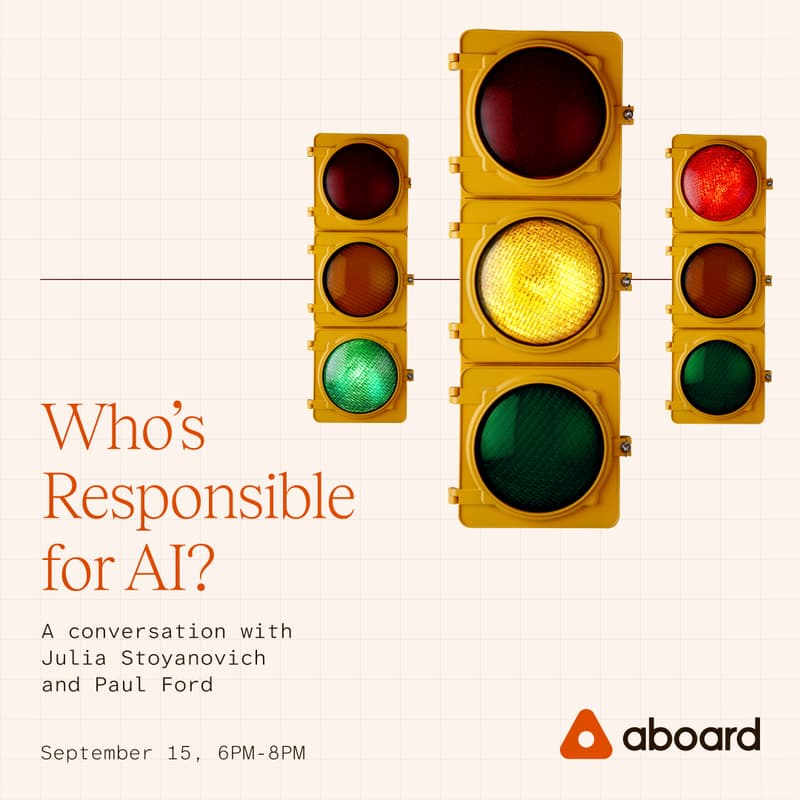Cover Image for Who’s Responsible for AI? A conversation with Julia Stoyanovich and Paul Ford