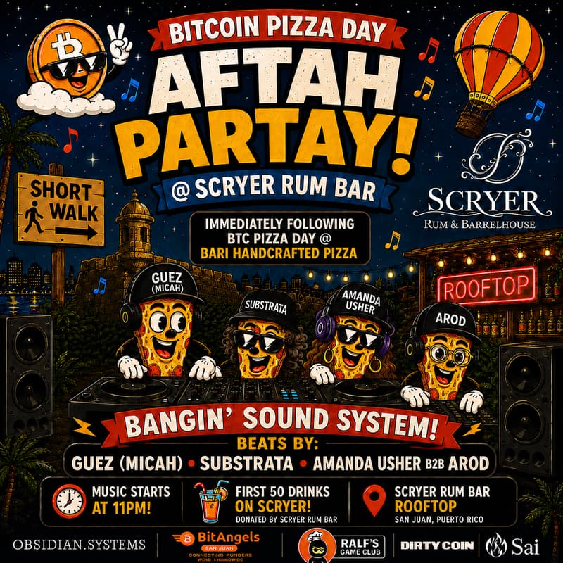 Cover Image for BTC Pizza Day Aftah-Partay!@ Scryer