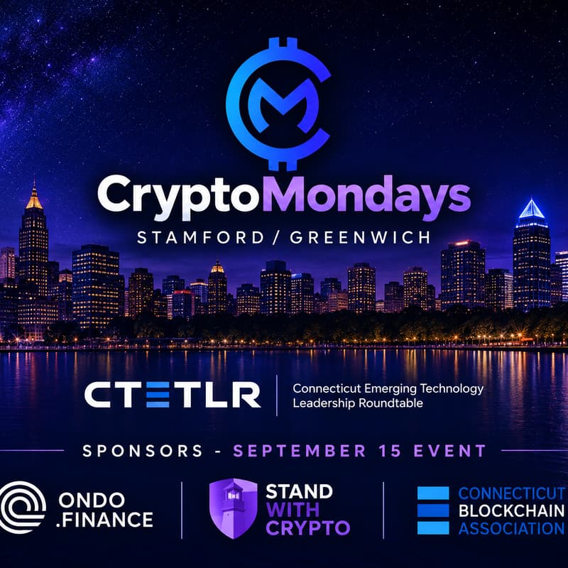 Cover Image for CryptoMondays Stamford/Greenwich - Tuesday, September 15 with Alden Knowlton, Invariant, on Midterms, Clarity Act & DC Buzz + special guest