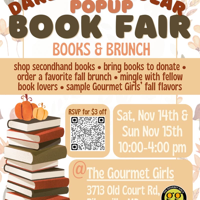 Cover Image for Books & Brunch Pop-Up Book Fair at Gourmet Girls