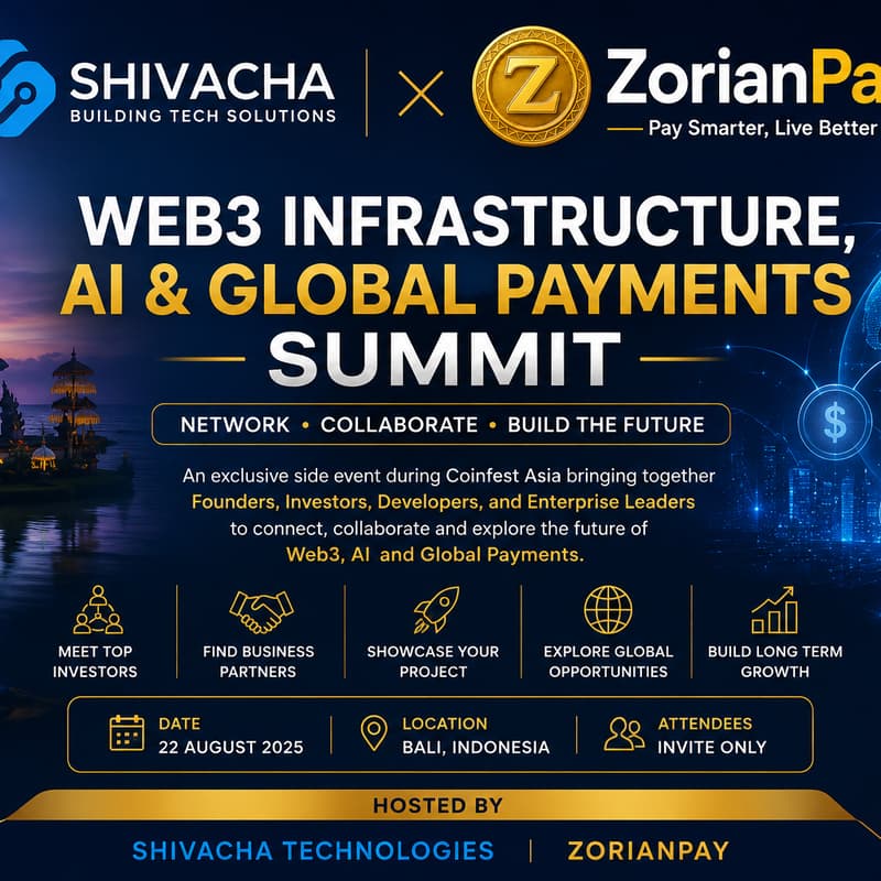 Cover Image for Future of Web3 Infrastructure & Global Payments Hosted by Shivacha Technologies & ZorianPay