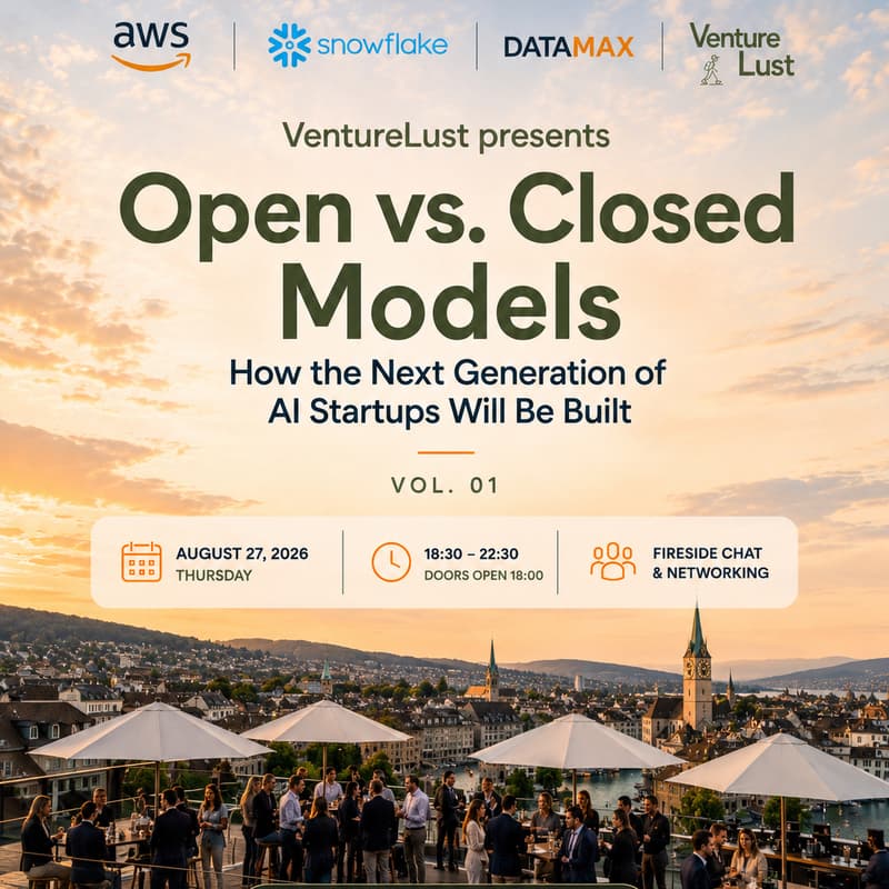 Cover Image for Open vs. Closed Models: How the next Gen of Startups will be built. Hosted by Snowflake, AWS & DataMax.