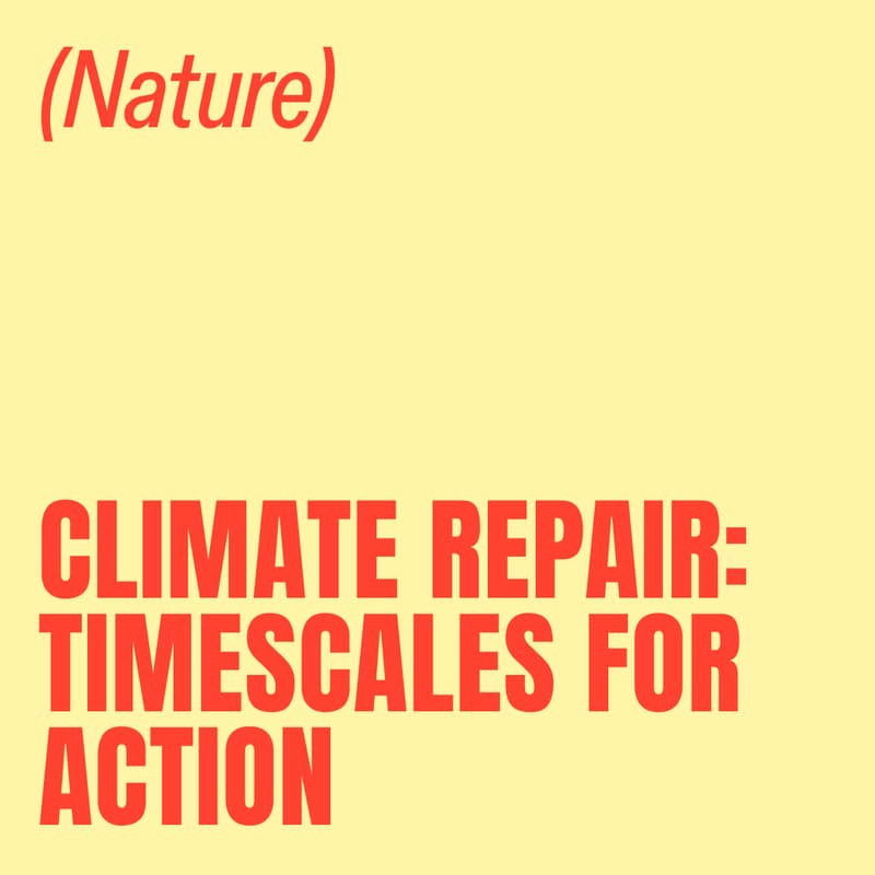 Cover Image for Climate Repair and Timescales for Action