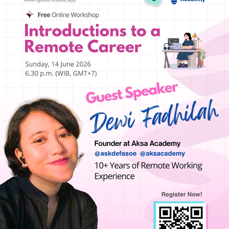 Cover Image for Introduction to a Remote Career Workshop by SG X AKSA