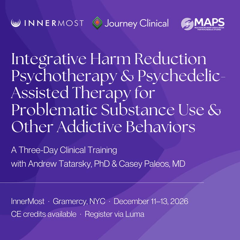 Cover Image for A Three-Day Clinical Training with Andrew Tatarsky, PhD & Casey Paleos, MD