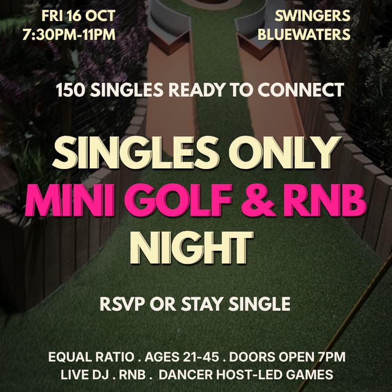 Cover Image for MINI GOLF|SWINGERS BLUEWATERS|16TH OCTOBER