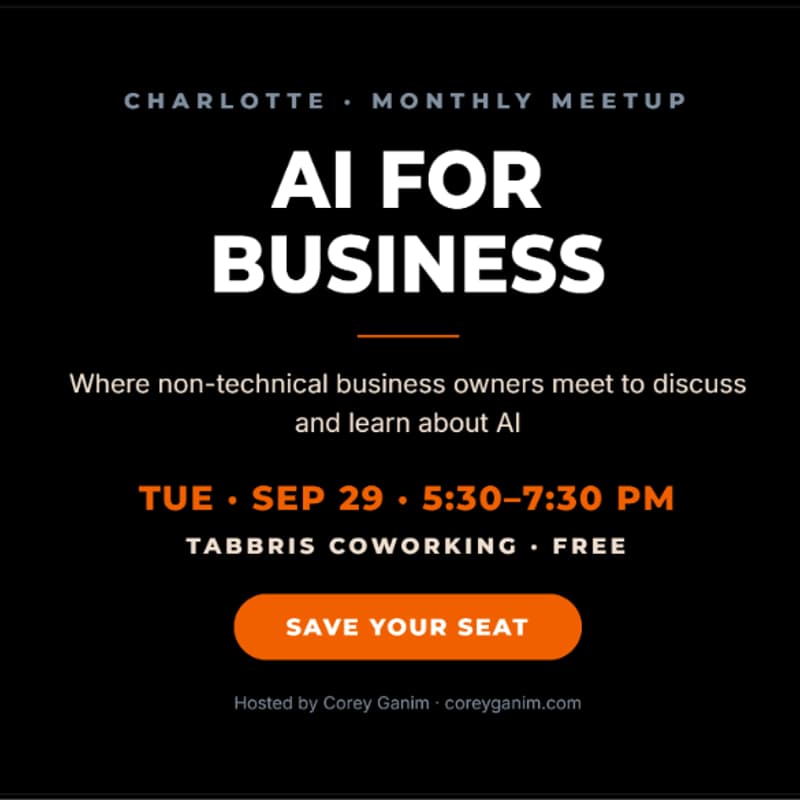 Cover Image for AI for Business, Charlotte Meetup