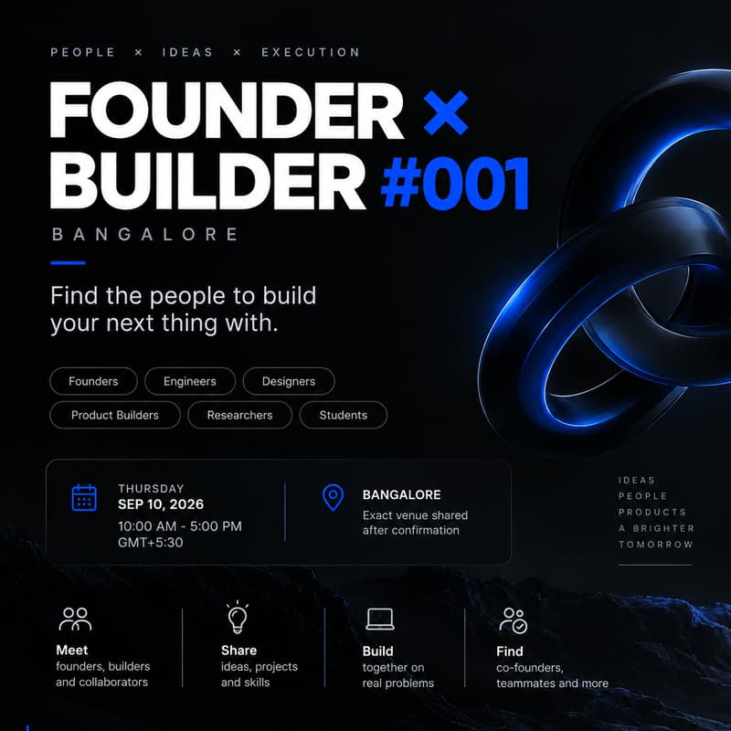 Cover Image for Founder × Builder #001 — Bangalore