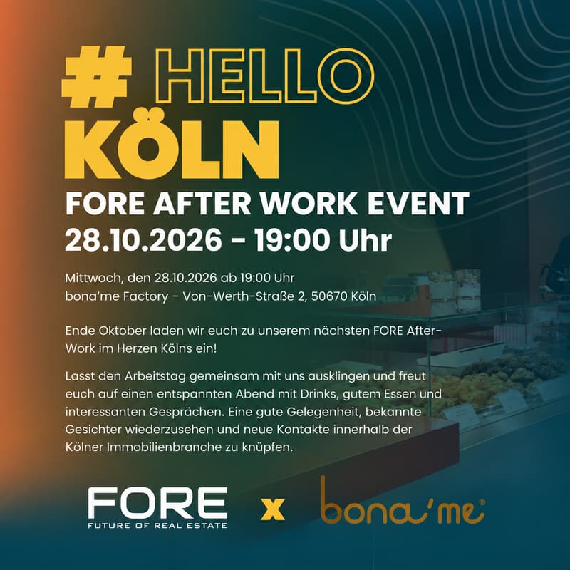 Cover Image for 🍸 FORE Köln | After-Work – Drinks & Real Estate