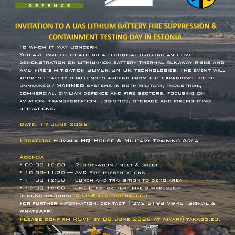 Cover Image for AVD LITHIUM BATTERY FIRE SUPRESSION DAY
