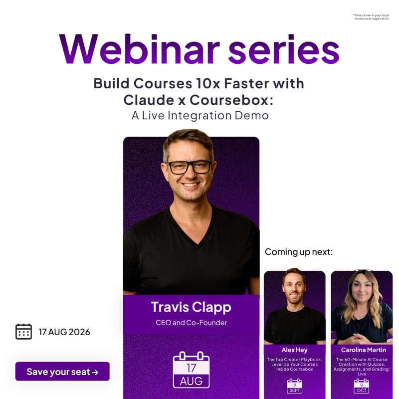 Cover Image for Build Courses 10x Faster with Claude × Coursebox: A Live Integration Demo