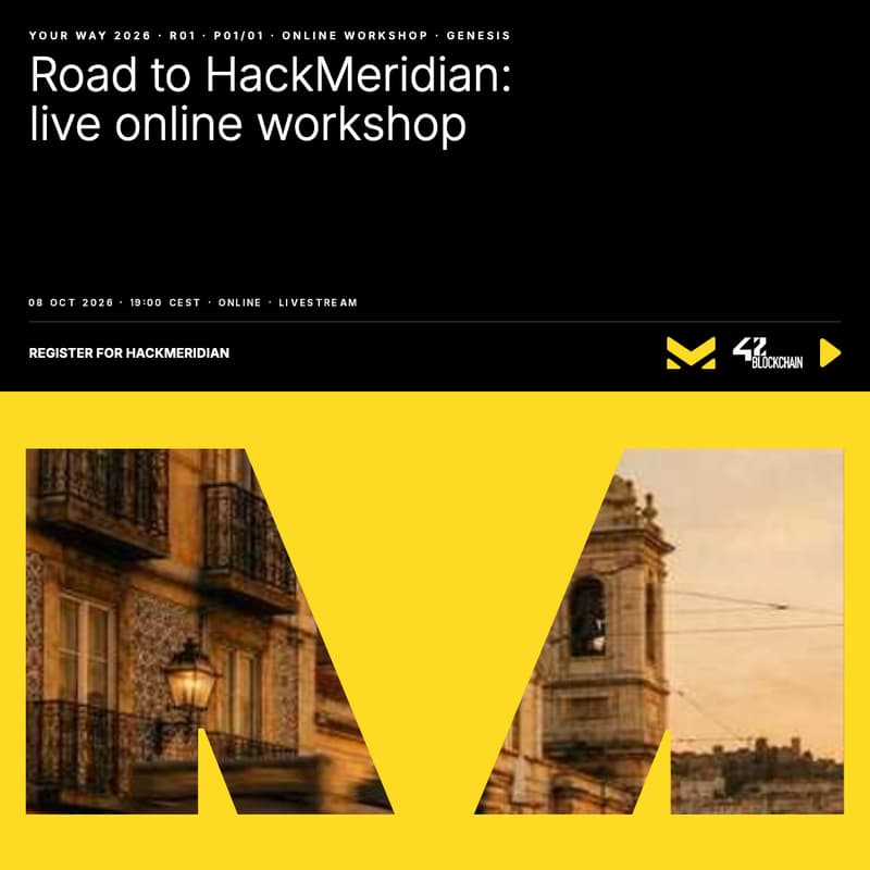 Cover Image for Road to HackMeridian: live workshop kick-off with 42BLOCKCHAIN