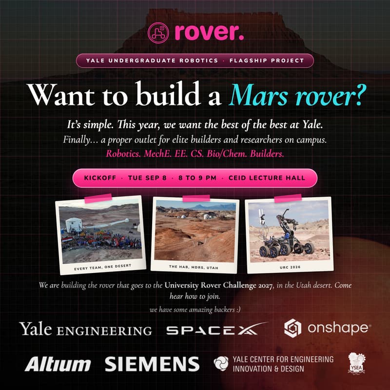 Cover Image for Yale Undergraduate Robotics: Kickoff + Info Panel 2026-27