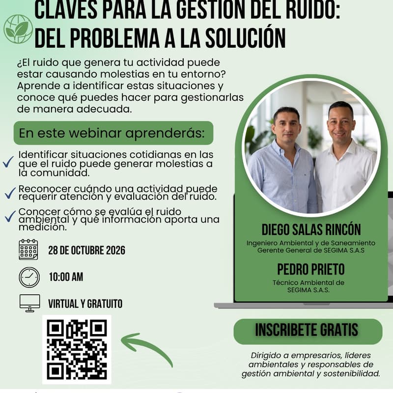 Cover Image for WEBINAR | SEGIMA: Cuando el ruido se convierte en un problema: Claves para gestionar la emisión de ruido en tu empresa