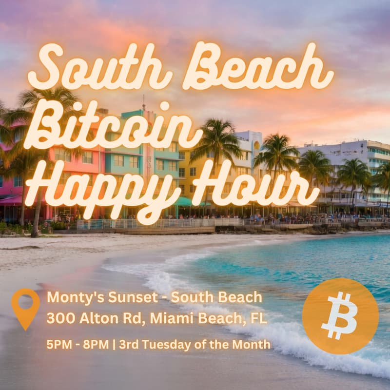 Cover Image for South Beach Miami Bitcoin Happy Hour at Monty's 300 Alton