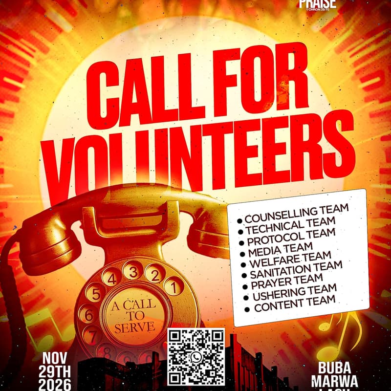 Cover Image for The Appreciation Praise 16 (Davidic Praise) — Volunteer Registration
