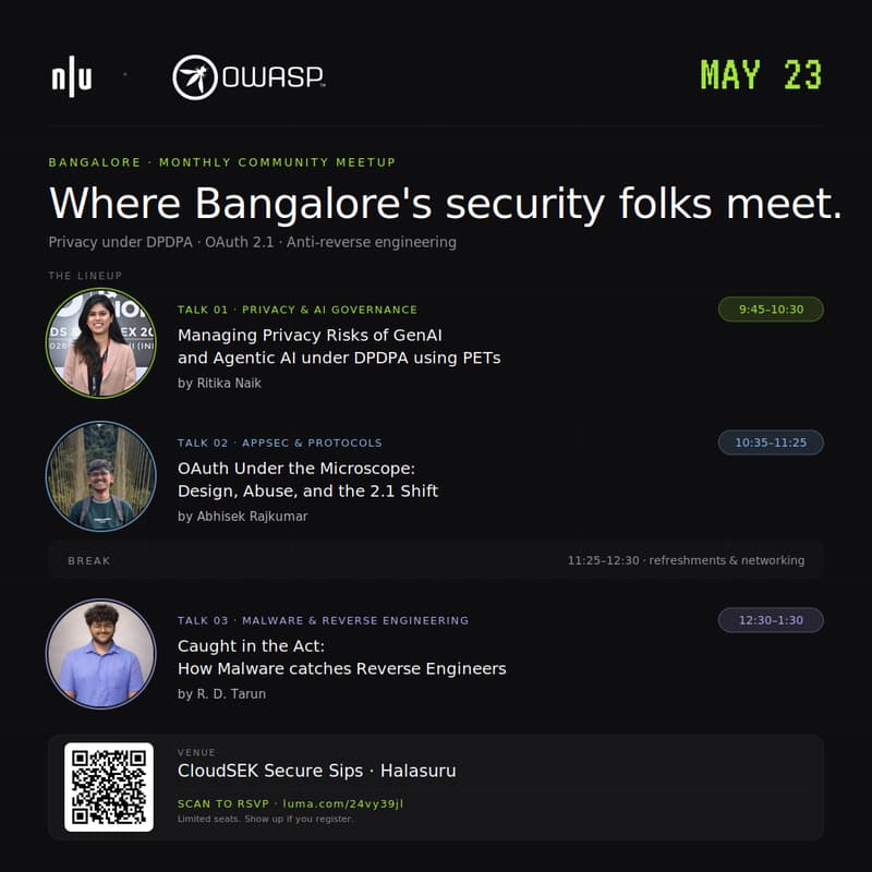 Cover Image for Null/OWASP Combined Meet - Bangalore | 23th May 2026