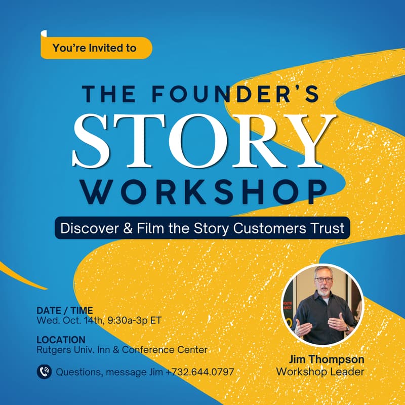 Cover Image for THE FOUNDER'S STORY WORKSHOP | Discover & Film the Story Customers Trust