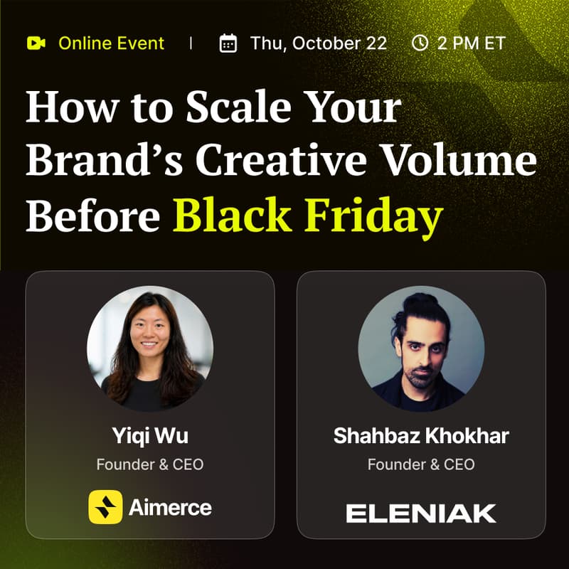 Cover Image for 🟢 Free Webinar: How to Scale Your Brand's Creative Volume by Black Friday: Produce & Launch 1,000+ Ads