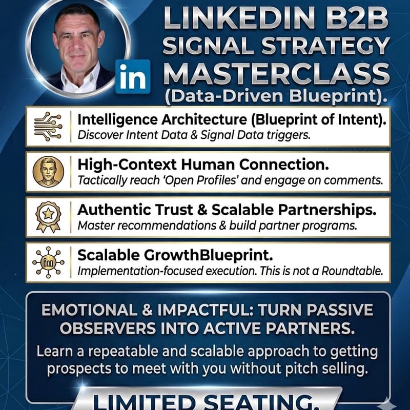 Cover Image for Linkedin MasterClass On How To Use Your Linkedin Profile To Engage Your Ideal Customer Profiles, Using Intent And Signal Data Strategies.